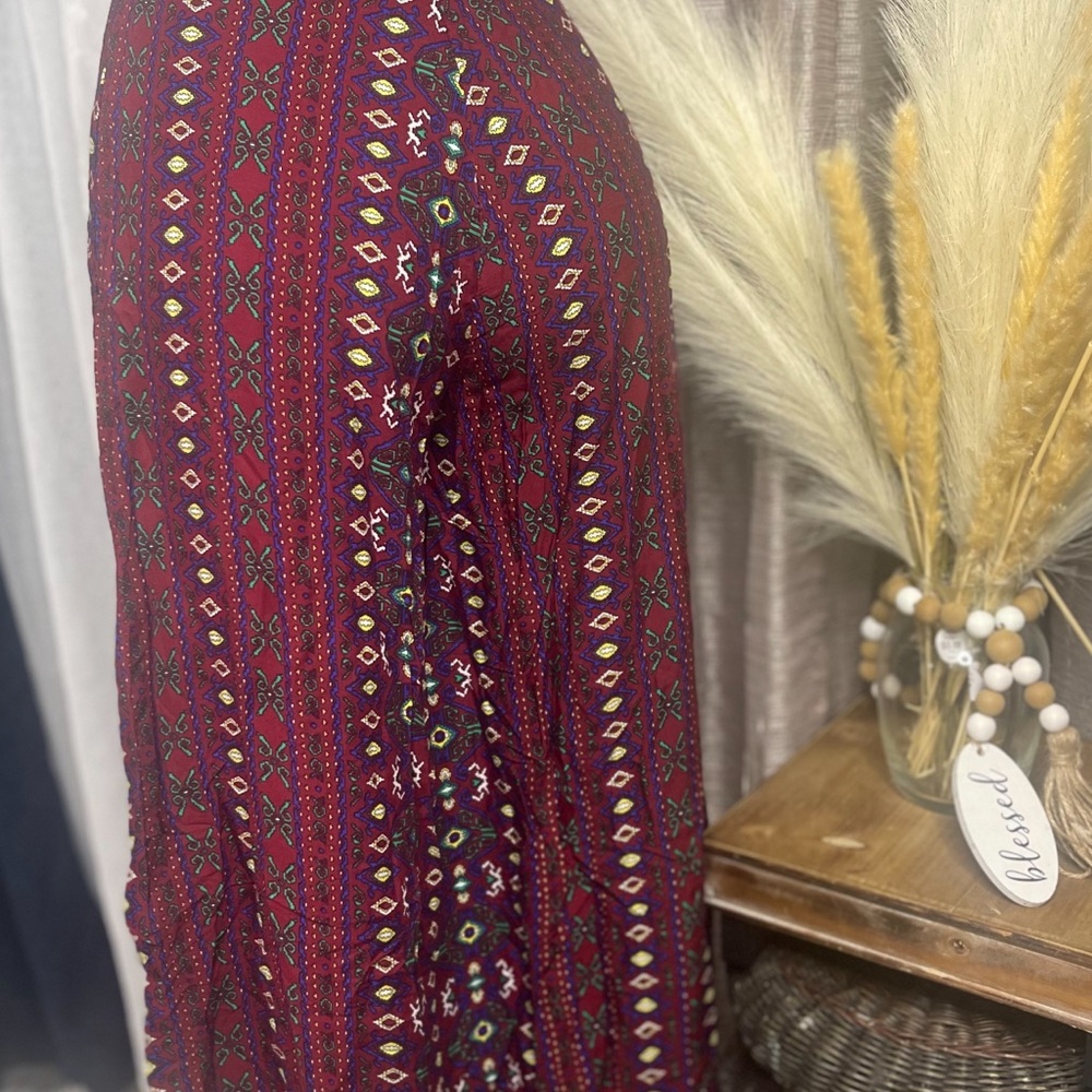 Bohemian Red Patterned Skirt